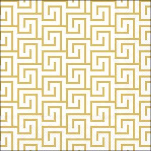 Lunch Napkin - Greek Key WHITE/GOLD