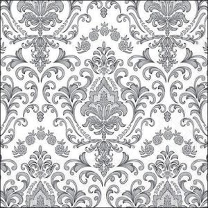 Lunch Napkin - Baroque Ornament SILVER