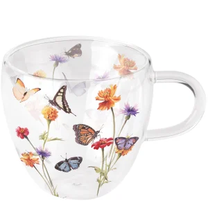 MUG (Double Wall) - Butterfly Garden WHITE (200 mL)