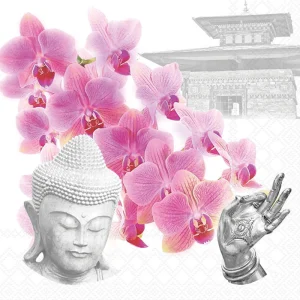 Lunch Napkin - Orchids Of Buddha