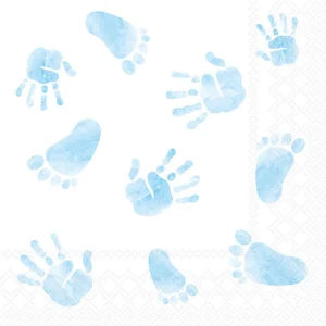 Lunch Napkin - Hands And Feet BLUE