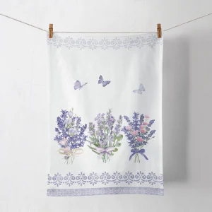 Kitchen Towel - Lovely Lavender WHITE