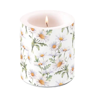 Candle MEDIUM - Beautiful Daisies WHITE