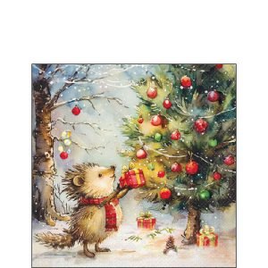 Cocktail Napkin - Present For Hedgehog
