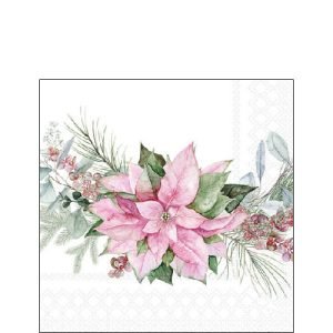 Cocktail Napkin - PINK Poinsettia