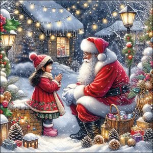 Lunch Napkin - Talking To Santa