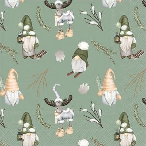 Lunch Napkin - Forest Gnomes Sage