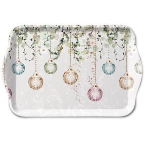 TRAY - Floral Christmas GREY (13 x 21cm)