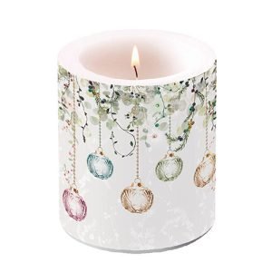 Candle MEDIUM - Floral Christmas GREY
