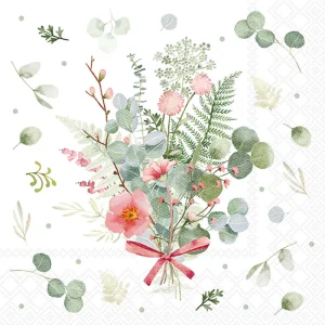 Lunch Napkin - Eucalyptus and Fern Bouquet