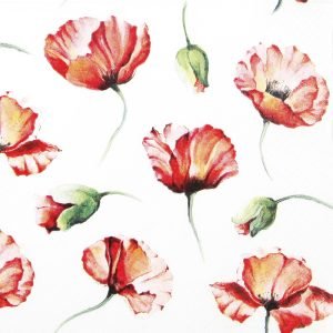 Lunch Napkin - Poppy Drawing