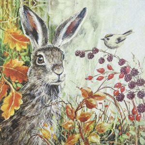Lunch Napkin - Rabbit in Autumn