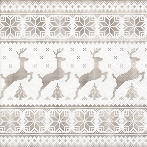 Lunch Napkin - Deers with Trees taupe