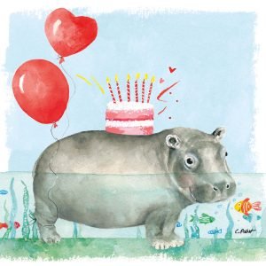 Lunch Napkin - Happy Hippo