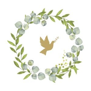 Lunch Napkin - Dove Wreath