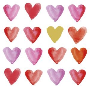 Lunch Napkin - Aquarell Hearts gold