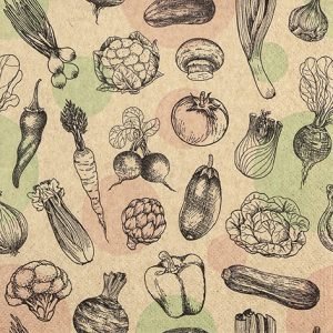 Lunch Napkin - Veggies RECYCLED