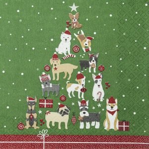 Lunch Napkin - Christmas Dogs