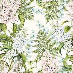 Cocktail Napkin - Soft Lilacs CREAM