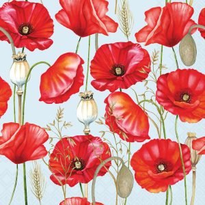 Lunch Napkin - Poppy All Over BLUE