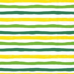 Lunch Napkin - Wavy Stripes GREEN