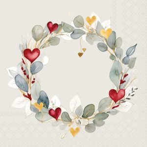 Lunch Napkin - Eucalyptus Wreath GREEN