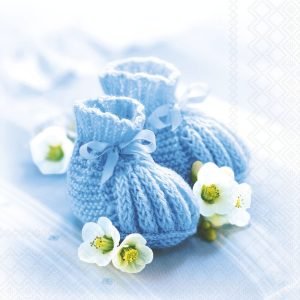 Lunch Napkin - Knitted Shoes BLUE