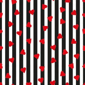 Lunch Napkin - Sprinkled Hearts BLACK