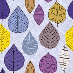 Lunch Napkin - Leaf Veins PURPLE