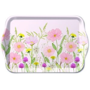 TRAY - Pastel Flowers PINK (13 x 21cm)