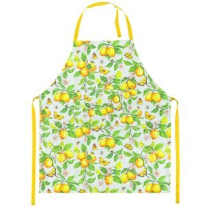 Kitchen Apron - Fresh Lemons WHITE