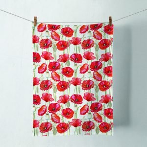 Kitchen Towel - Poppy All Over WHITE