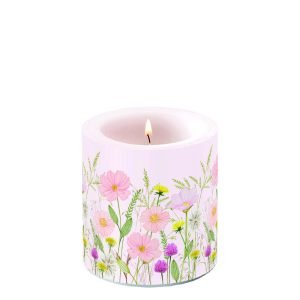Candle SMALL - Pastel Flowers PINK