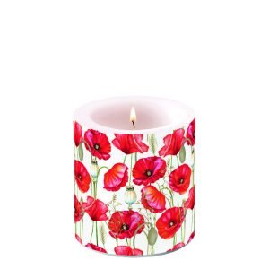 Candle SMALL - Poppy All Over WHITE