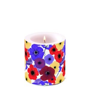 Candle SMALL - Colourful Flowers Lila