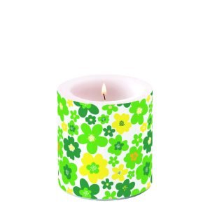 Candle SMALL - Flower Power GREEN