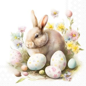 Cocktail Napkin - Bunny And Eggs