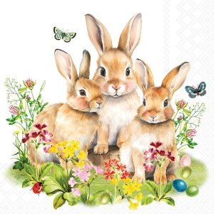 Cocktail Napkin - Bunny Family