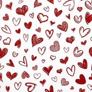Cocktail Napkin - Hearts allover