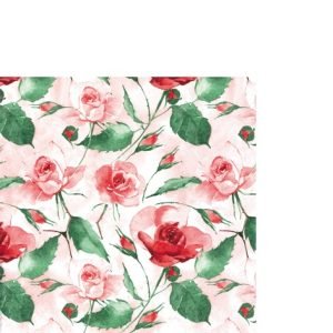 Cocktail Napkin - Powdery Roses RED