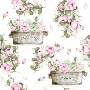 Lunch Napkin - Peony Flower Boxes
