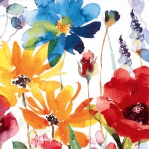 Lunch Napkin - Flores Rojas Y Amarillas