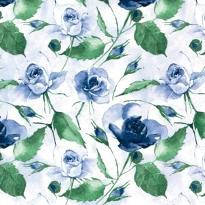 Lunch Napkin - Powdery Roses BLUE