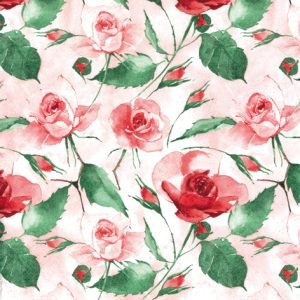 Lunch Napkin - Powdery Roses RED