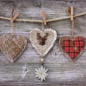 Lunch Napkin - Rustic Hearts With Edelweiss