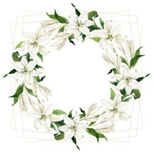 Lunch Napkin - Madonna Lily Wreath
