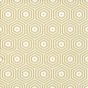 Lunch Napkin - Geometric Hipster GOLD/WHITE