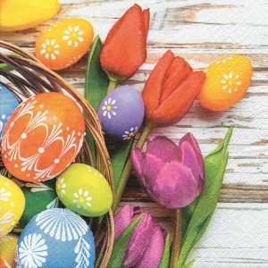 Lunch Napkin - Eggs & Tulips