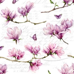 Lunch Napkin - Magnolia & Butterfly