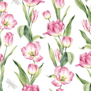 Lunch Napkin - Chaénes De Tulipes PINK